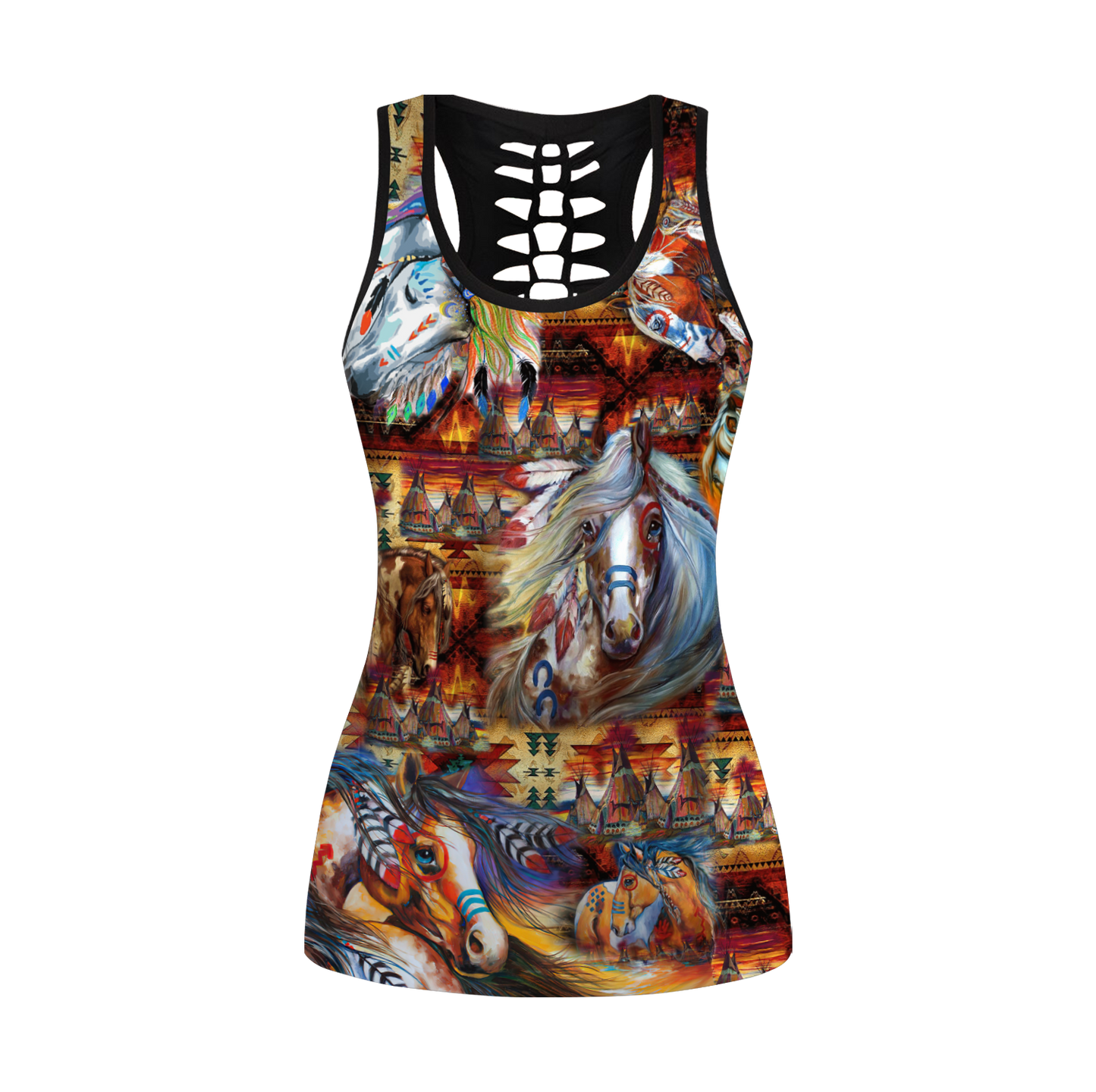 Native American 3D All Over Printed Legging + Hollow Tank