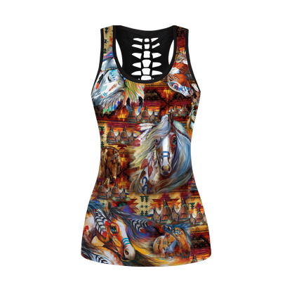 Native American 3D All Over Printed Legging + Hollow Tank