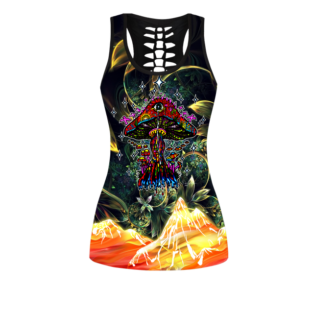 Premium Mushroom Hippe 3D Over Printed Legging & Tank Top