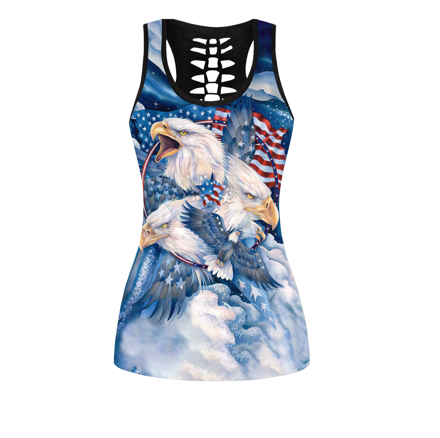 American Pride 3D All Over Printed Legging + Hollow Tank