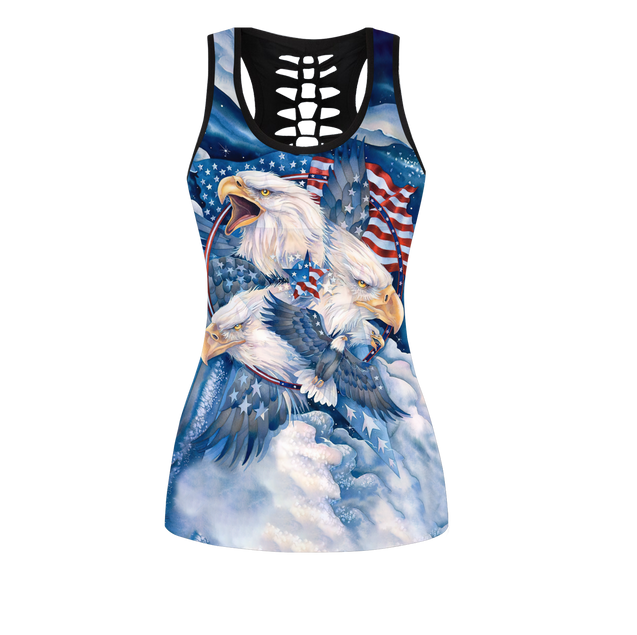 American Pride 3D All Over Printed Legging + Hollow Tank