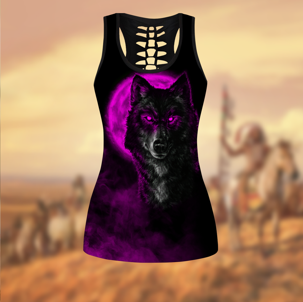 Wolf 3D All Over Printed Legging + Hollow Tank