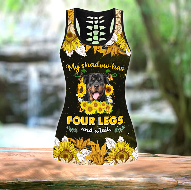 Personalized German Shepherd flowers legging + hollow tank combo ver2 DD14042105