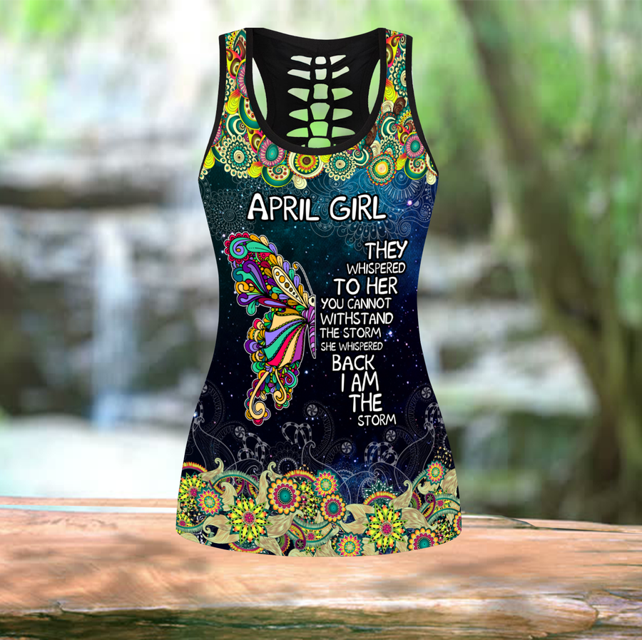 April Girl Butterfly Combo Tank Top And Legging