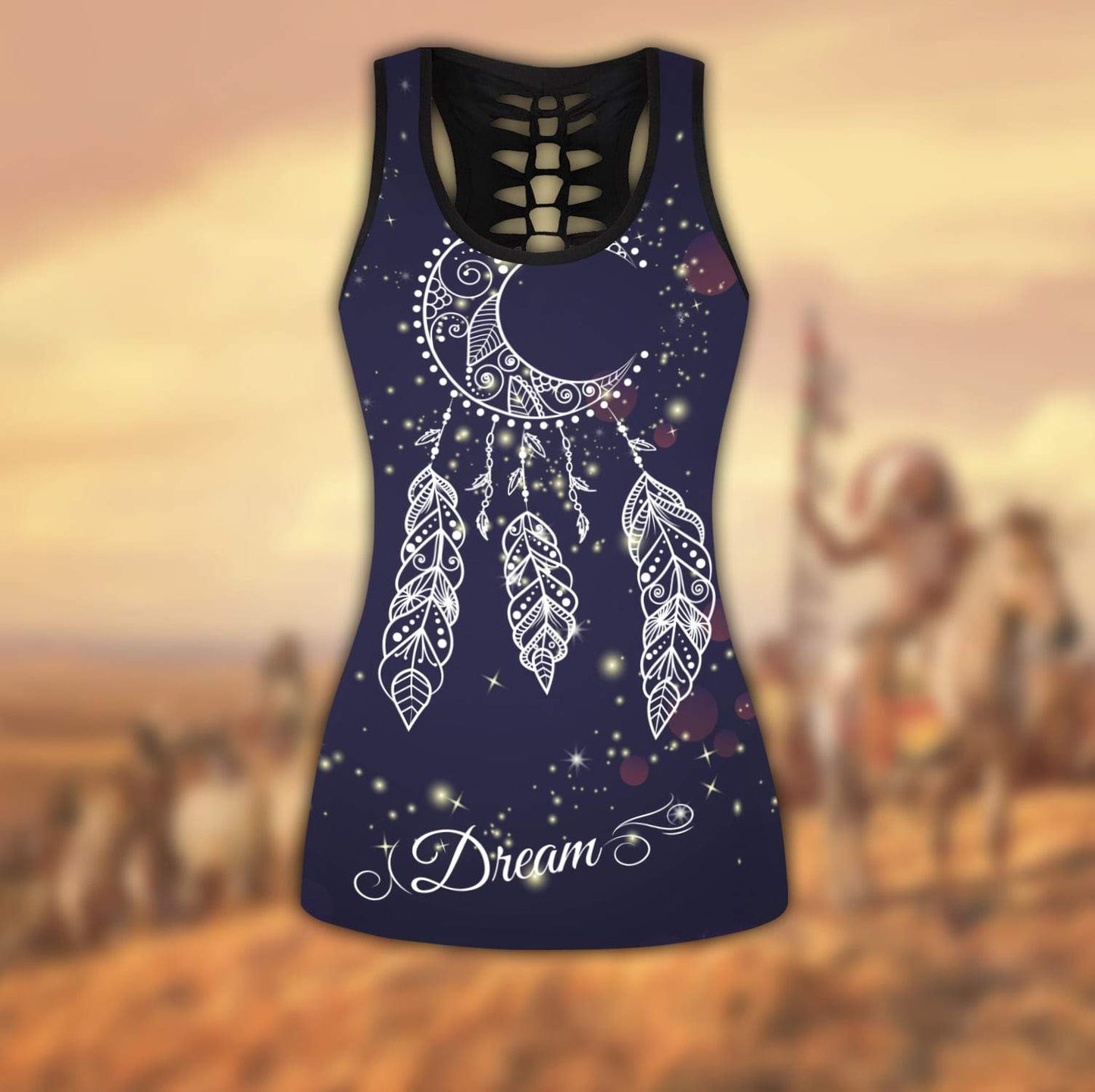 Native American 3D All Over Printed Legging + Hollow Tank