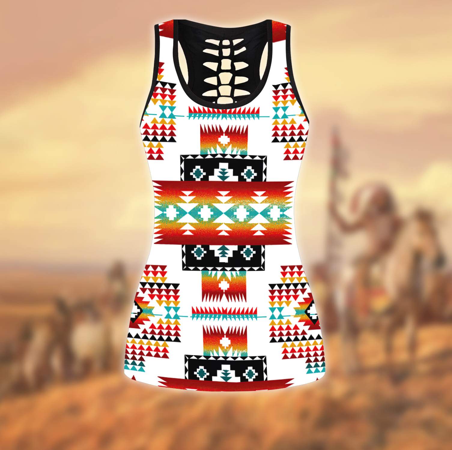 Native American 3D All Over Printed Legging + Hollow Tank Combo