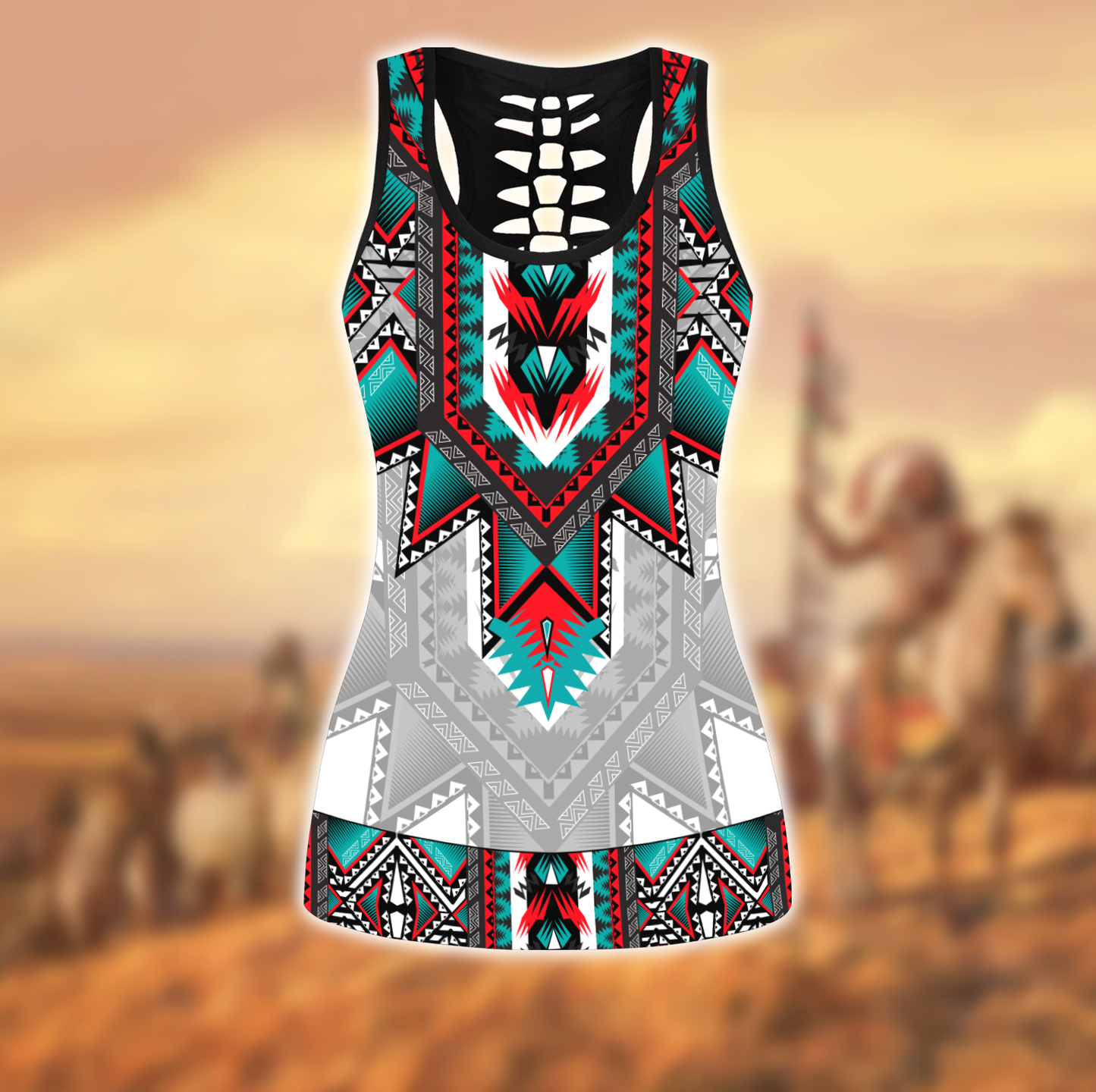 Native American 3D All Over Printed Legging + Hollow Tank