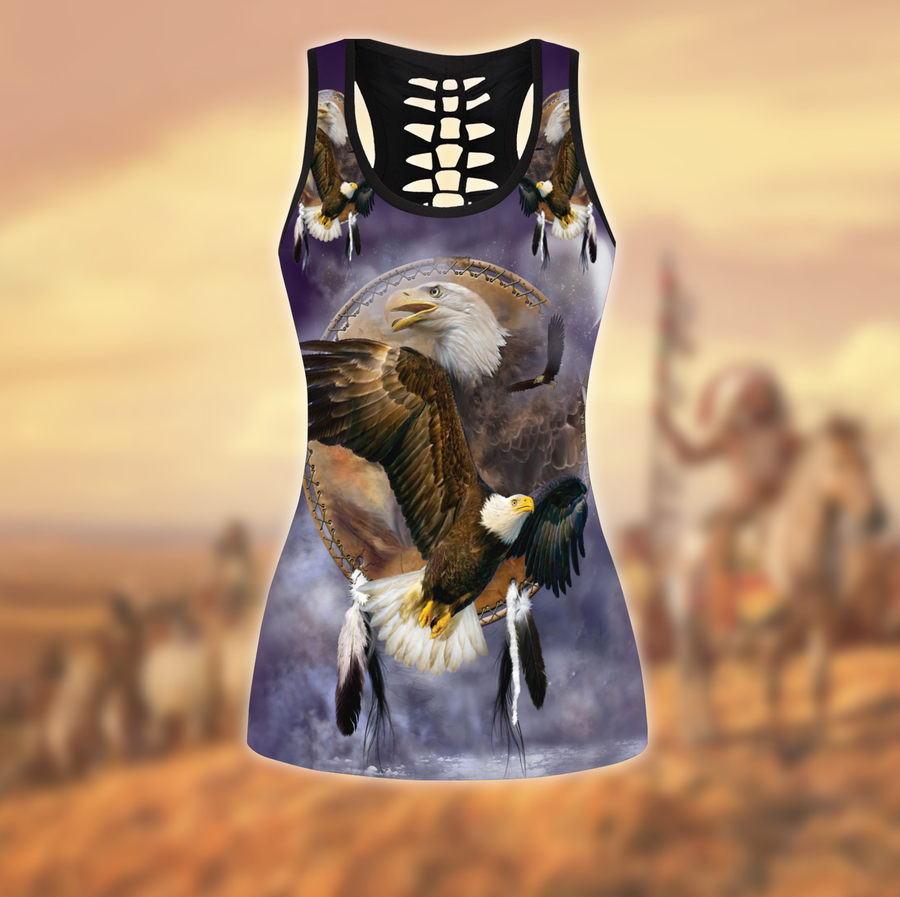Eagle Native American 3D All Over Printed Legging + Hollow Tank