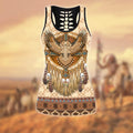 Owl Native American 3D All Over Printed Legging + Hollow Tank