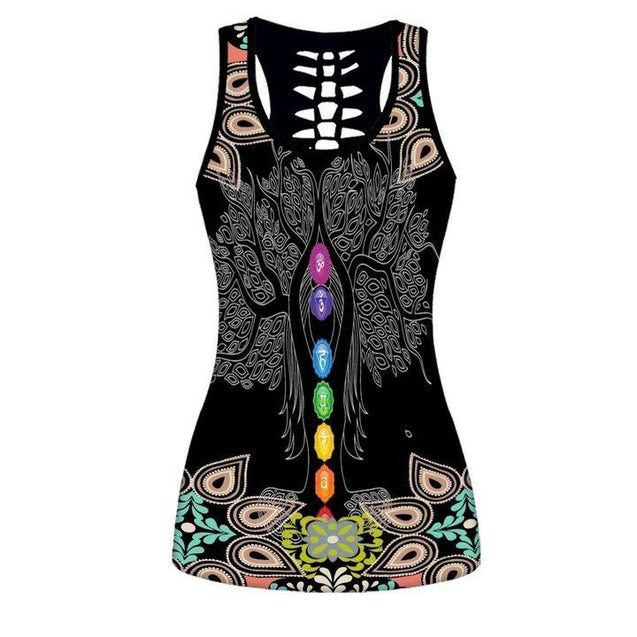 Premium I'm Hippie Girl Tree Of Life 3D Over Printed Legging & Tank Top