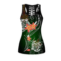 Amazing Polynesian Frangipani And Tattoo Hawaii Style Deluxe Legging & Tank Top ML