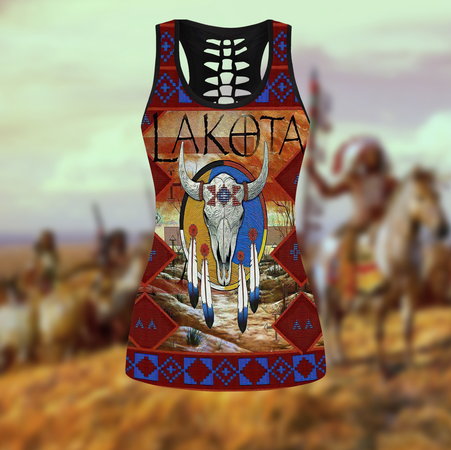 Native American 3D All Over Printed Legging + Hollow Tank