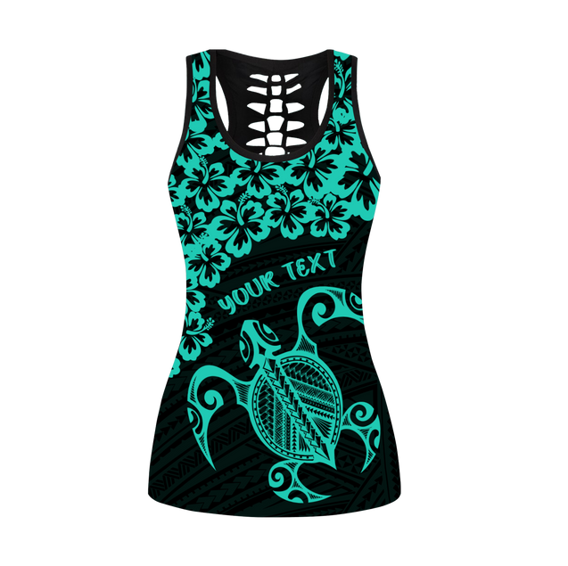 Hawaii Hibiscus Turtle 3D Over Printed Legging & Tank Top