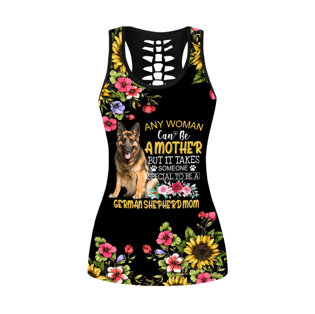 German Shepherd flowers legging + hollow tank combo