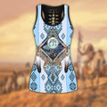 Wolf Native American 3D All Over Printed Legging + Hollow Tank