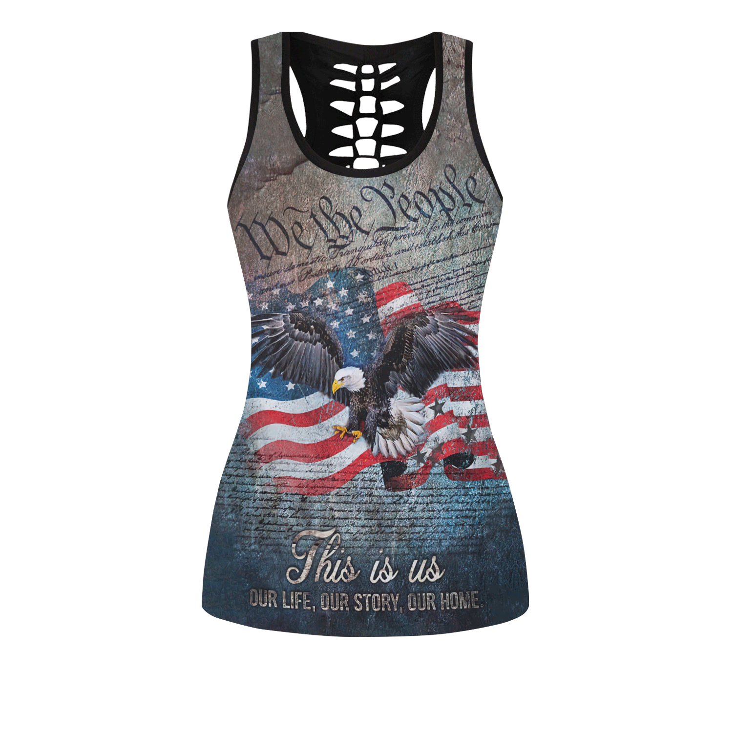 American 3D All Over Printed Legging + Hollow Tank