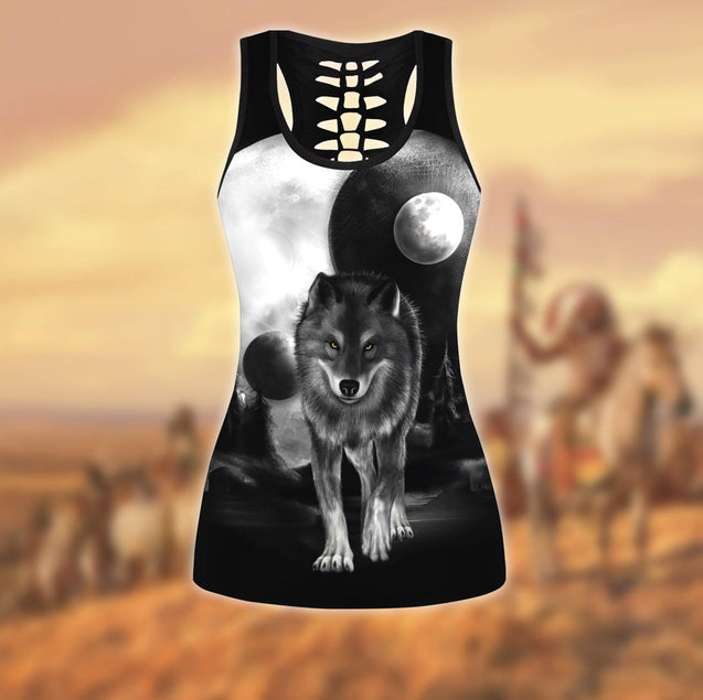 Wolf 3D All Over Printed Legging + Hollow Tank