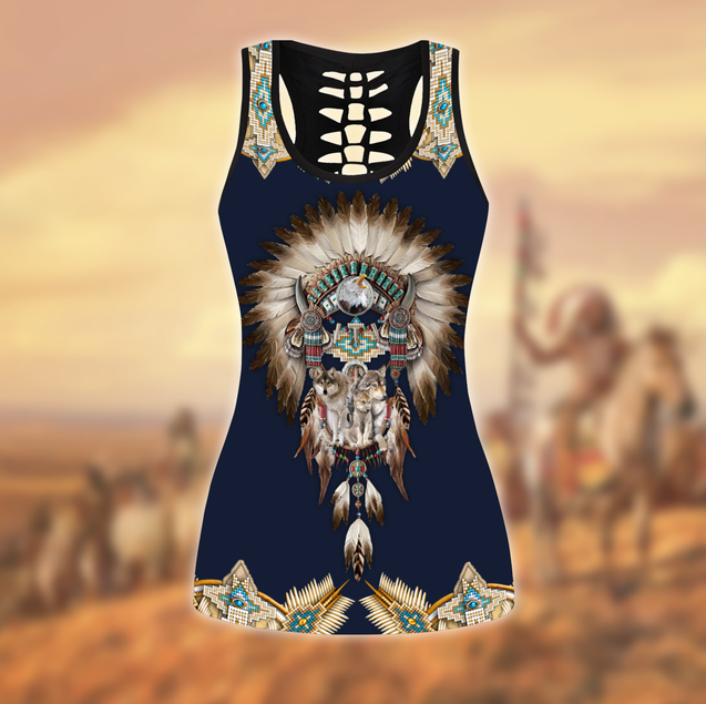 Native American 3D All Over Printed Legging + Hollow Tank