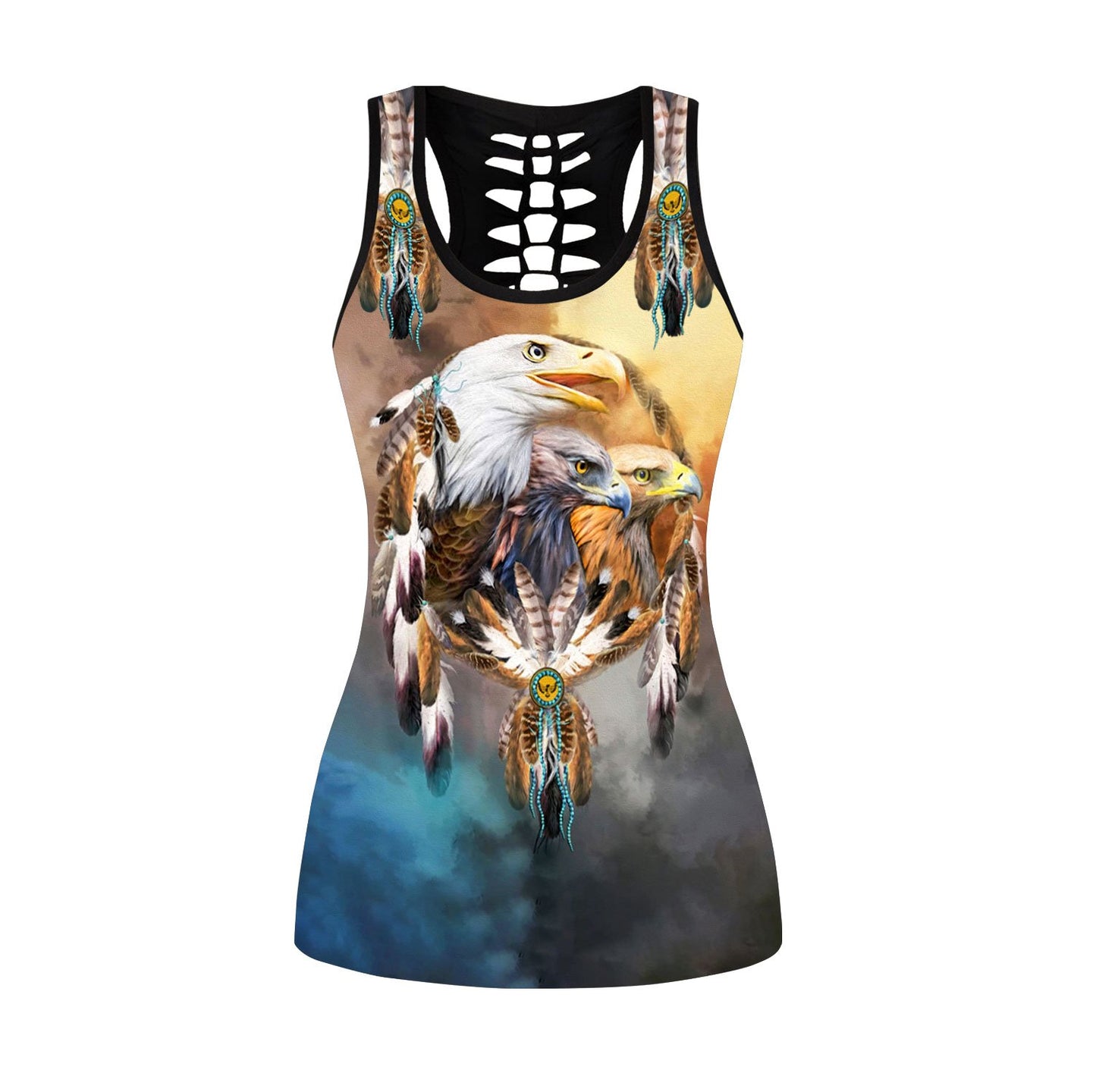 Native American 3D All Over Printed Legging + Hollow Tank