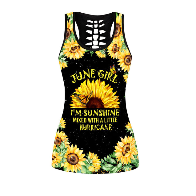 June Girl Sunshine Mixed With A Little Hurricane Combo Tank Top + Legging