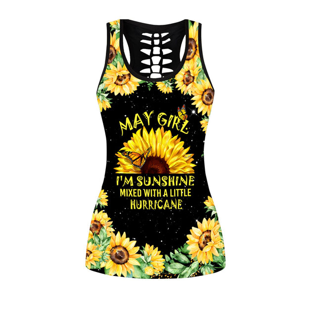 May Girl Sunshine Mixed With A Little Hurricane Combo Tank Top + Legging