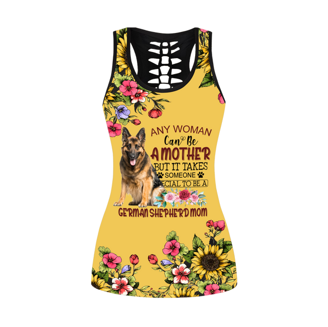 German Shepherd flowers legging + hollow tank combo ver2