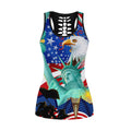 Happy Independence Day United States of America 3D All Over Printed Legging + Hollow Tank