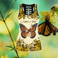 Butterfly flowers legging + hollow tank combo custom name