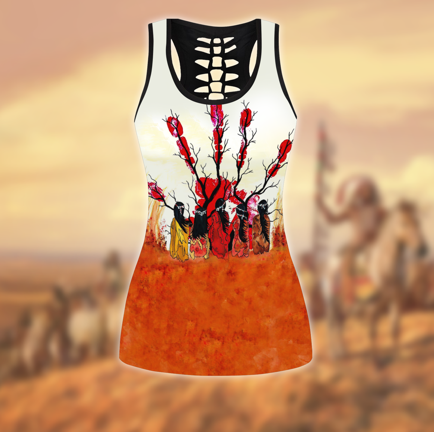Native American 3D All Over Printed Legging + Hollow Tank