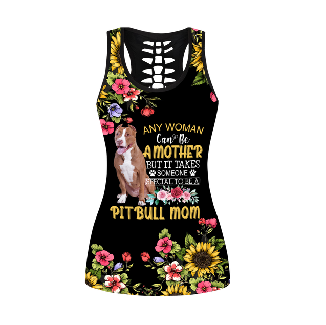 Pitbull flowers legging + hollow tank combo