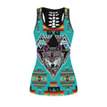 Wolf Native American 3D All Over Printed Legging + Hollow Tank