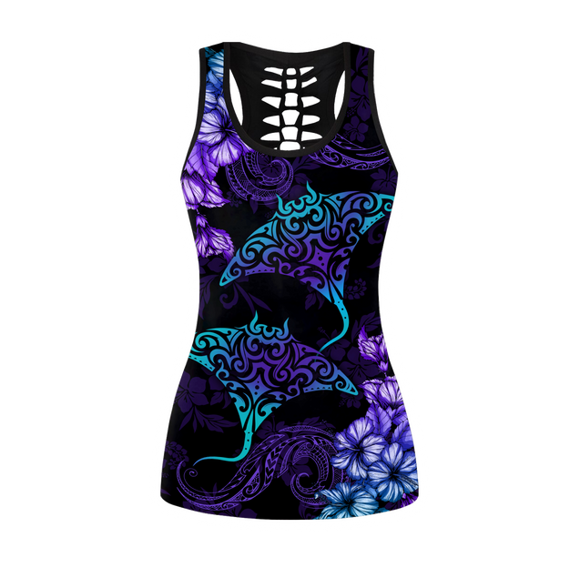 Beautiful rays hibiscus hawaii combo legging tanktop