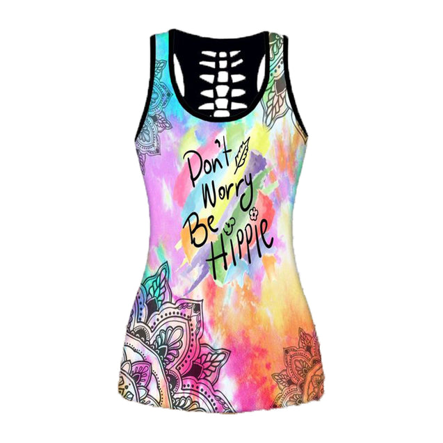 Don't Worry Be Hippie 3D Over Printed Legging & Tank Top