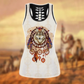 Wolf Native American 3D All Over Printed Legging + Hollow Tank