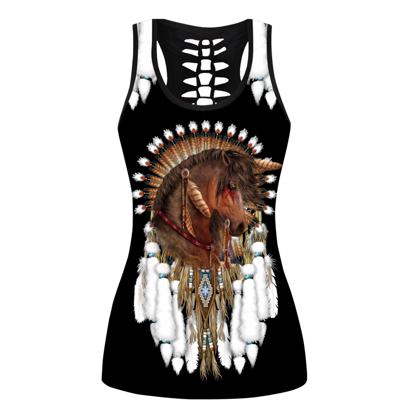 Native American 3D All Over Printed Legging + Hollow Tank
