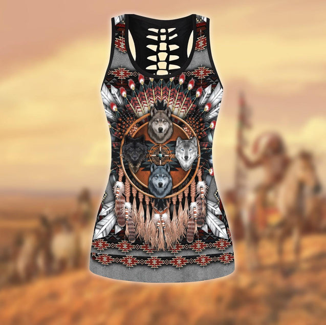 Native American 3D All Over Printed Legging + Hollow Tank