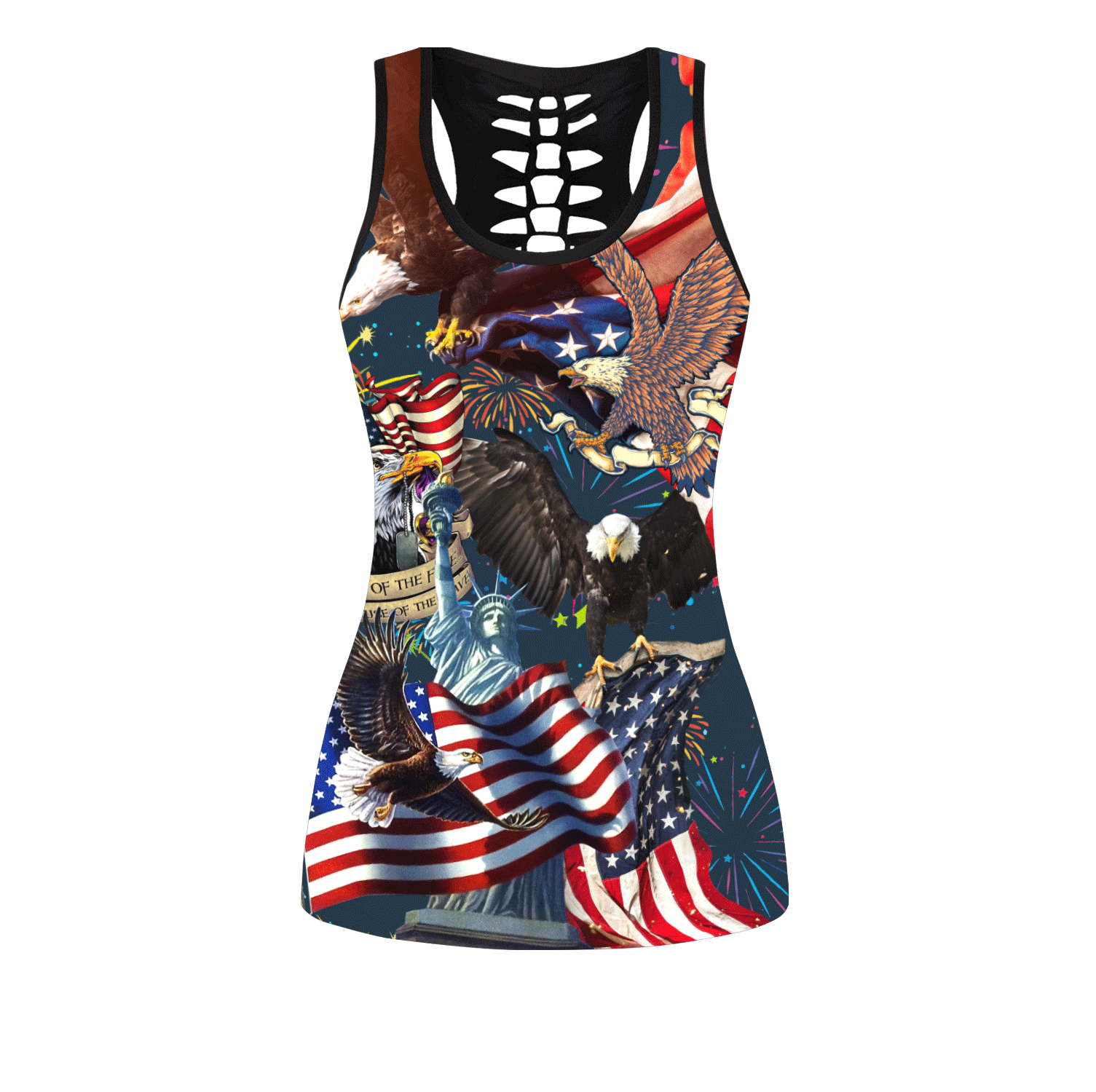 American 3D All Over Printed Legging + Hollow Tank