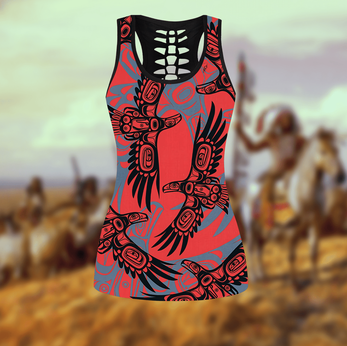 Native American 3D All Over Printed Legging + Hollow Tank