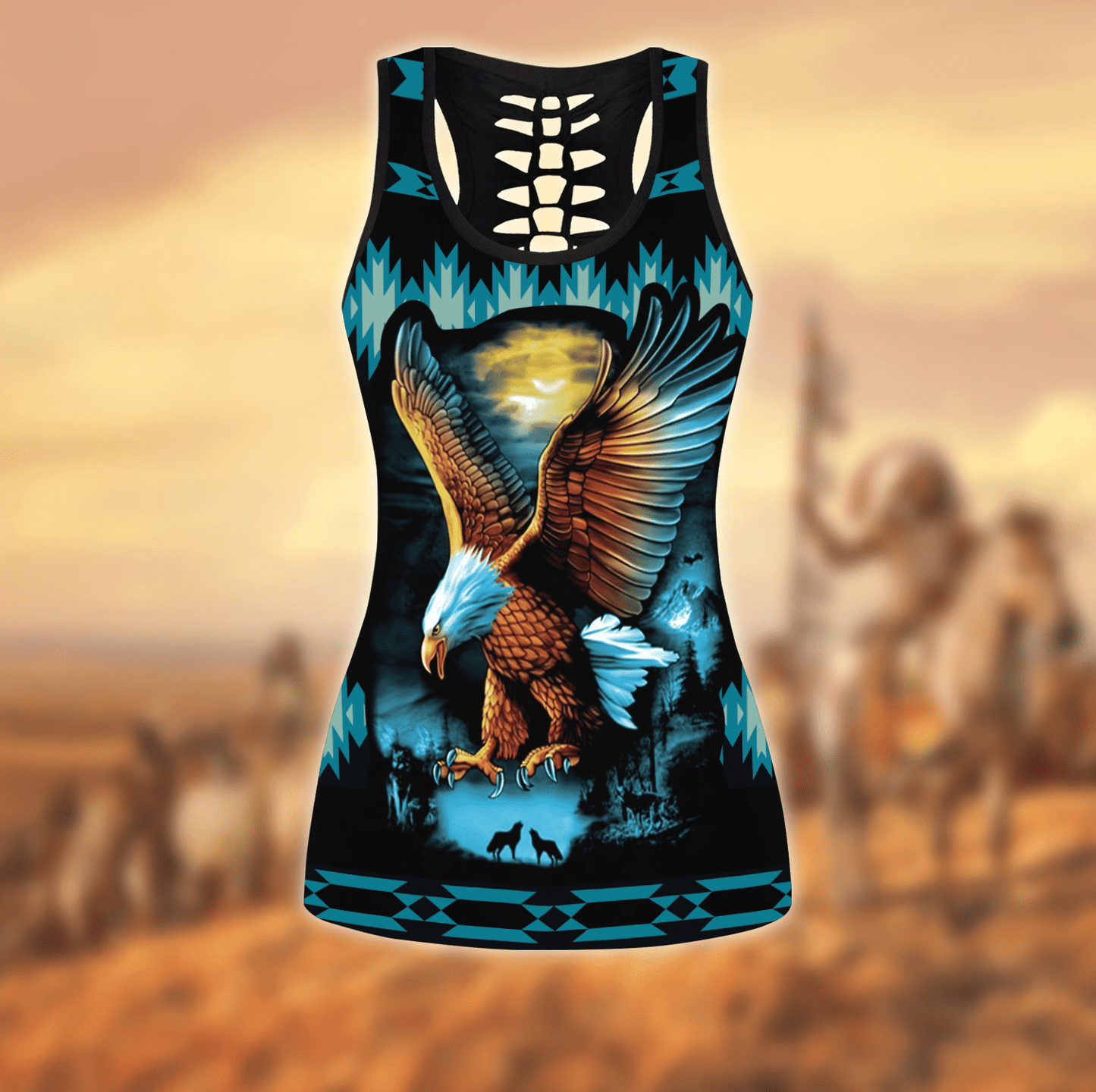 Native American 3D All Over Printed Legging + Hollow Tank