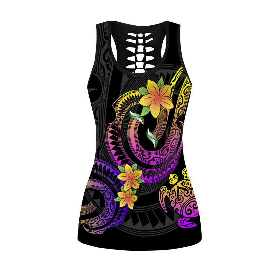 Amazing Polynesian Frangipani Flower Legging & Tank top ML