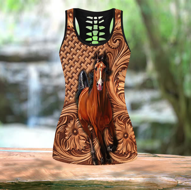 Horse Art Combo Legging + Tank Top 3D All Printed