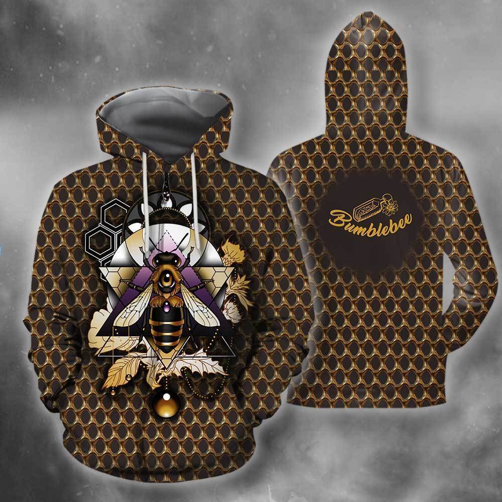 3D All Over Bumble Bee Hoodie-Apparel-Phaethon-Zipped Hoodie-S-Vibe Cosy™