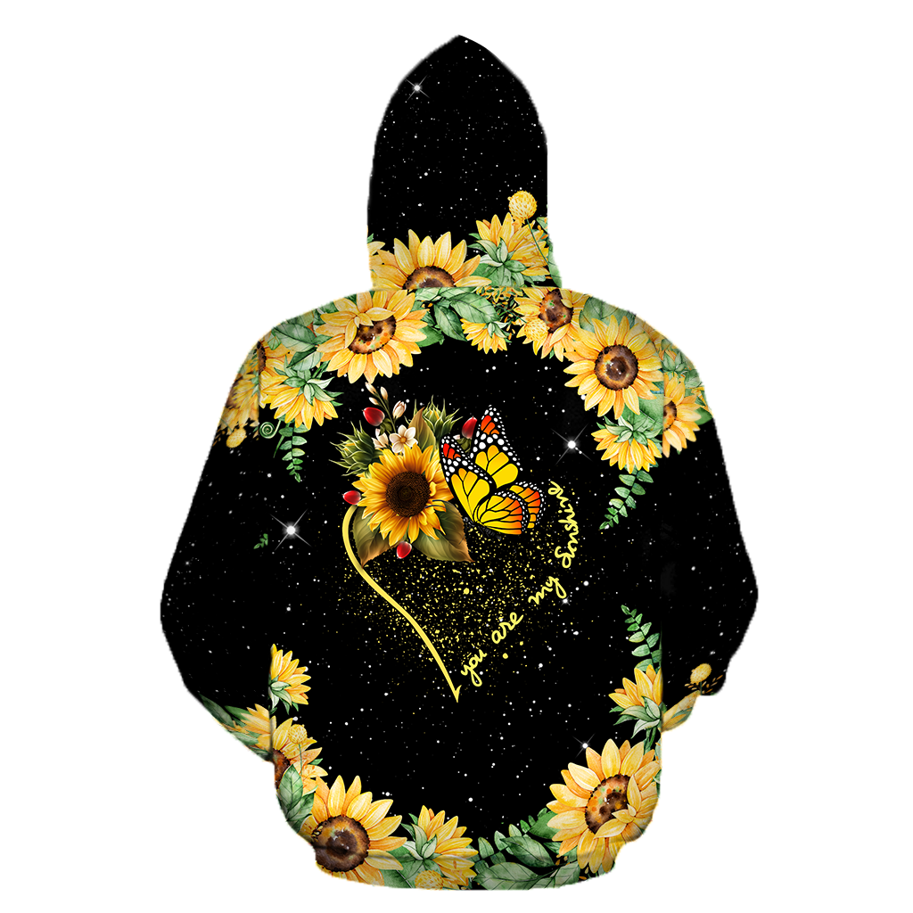 You Are My Sunshine Butterfly Hoodie Dress Women JJW25082004