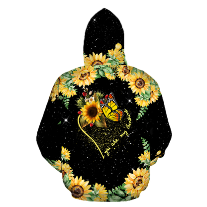 You Are My Sunshine Butterfly Hoodie Dress Women JJW25082004