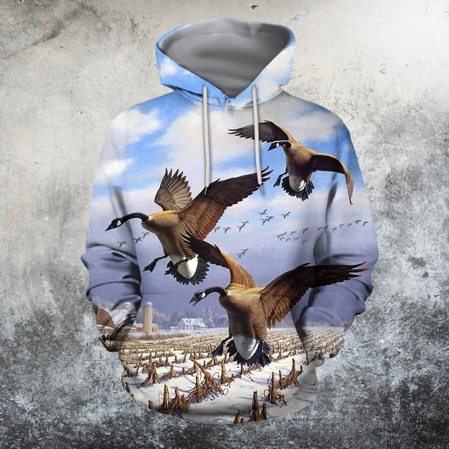 3D All Over Printed Canada Geese Shirts and Shorts-Apparel-HP Arts-Hoodie-S-Vibe Cosy™