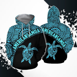 American Samoa Polynesian Hoodie - Blue-Apparel-Phaethon-Hoodie-S-Vibe Cosy™