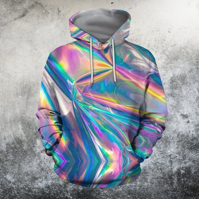 3D All Over Print 3D Holographic folds-Apparel-HD09-Hoodie-S-Vibe Cosy™