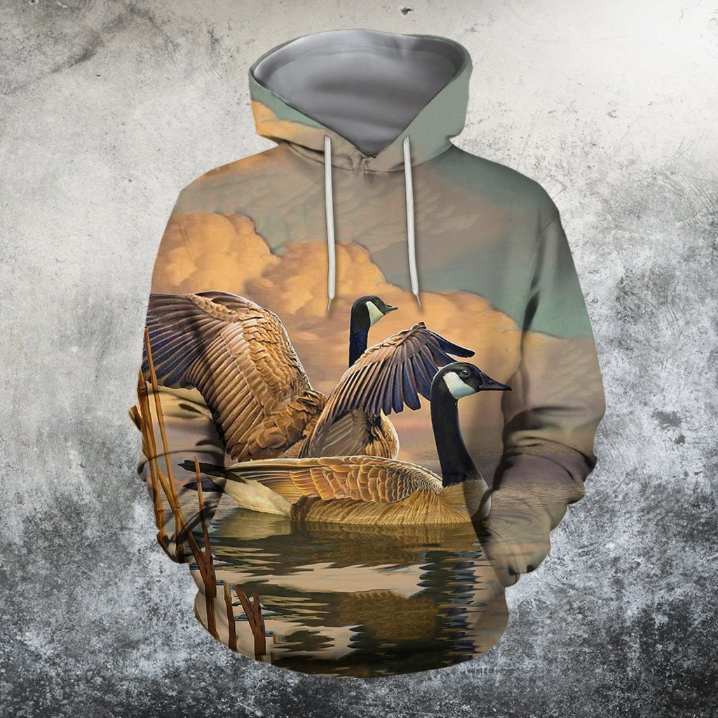 3D All Over Printed Canada Geese Clothes-Apparel-HP Arts-Hoodie-S-Vibe Cosy™