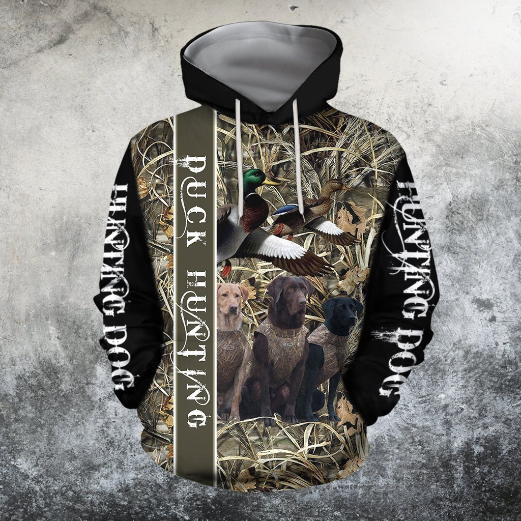 3D All Over Printed Duck Hunting Three Dog Hoodie-Apparel-HP Arts-Hoodie-S-Vibe Cosy™
