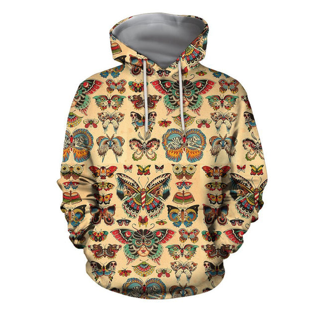 3D All Over Print Art Butterflies Hoodie-Apparel-Khanh Arts-Hoodie-S-Vibe Cosy™